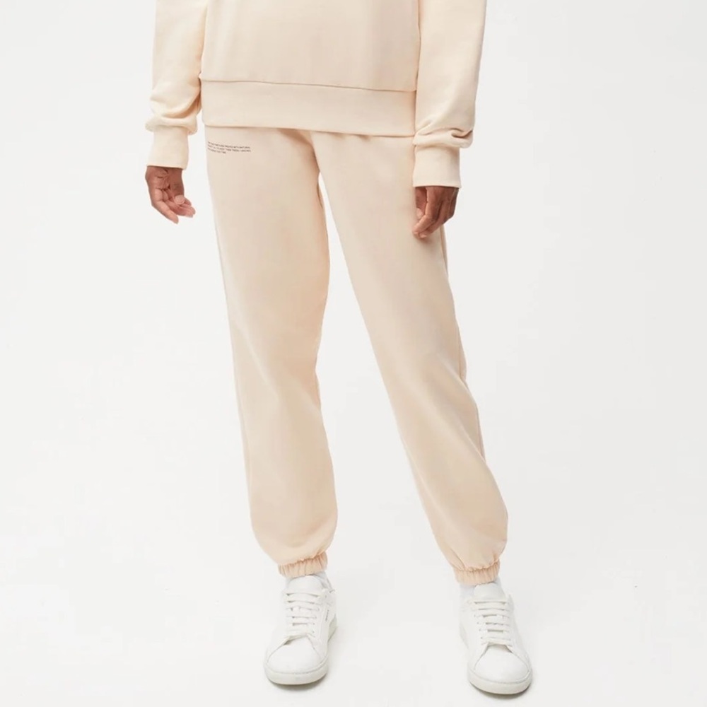 Pangaia Tan/Beige 365 Sweatpants Size Small EUC,  Side Pockets, Ties, Unisex